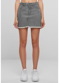 Urban Classics - Ladies Heavy Mini Denim New Grey Washed - Spódnica - szary - W27 - 100% bawełna,Dżinsowa