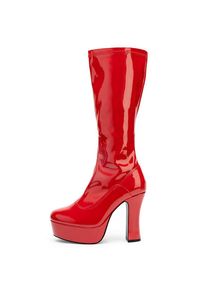 Pleaser Bottes compensées à fermeture zippée rouges