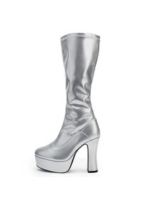 Pleaser Bottes argentées à semelles compensées avec fermeture éclair
