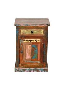 SIT-MÖBEL SIT Möbel Cómoda | 1 cajón, 1 puerta | madera regenerada lacada en colores | An 55 x Pr 34 x Al 73 cm | 09107-98 | Serie RIVERBOAT