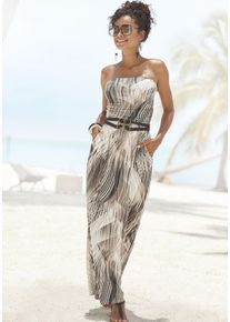 Lascana Maxikleid, mit Alloverdruck und Taschen, Bandeau-Kleid, Sommerkleid, schulterfrei