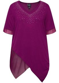 Ulla Popken Dames Blouse aubergine XL-XXL