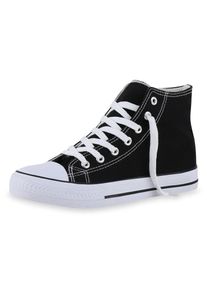 VAN HILL Dames Sneakers hoog 'Amelia' zwart / wit 36