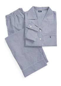 Polo Ralph Lauren Dames Pyjama ' Shirting Stripes ' blauw / wit L