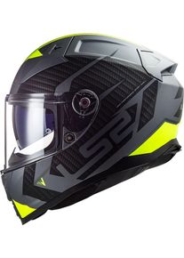 LS2 FF811 Vector II Splitter, integraalhelm , kleur: Mat Zwart/Grijs/Neon-Geel , maat: M