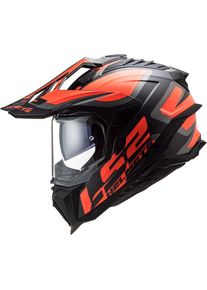 LS2 MX701 Explorer Alter, endurohelm , kleur: Mat Zwart/Neon-Oranje/Grijs , maat: XL