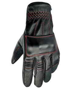 Biltwell Belden, Handschoenen , kleur: zwart/rood , maat: XS
