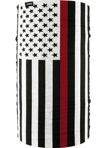Zan Headgear Motley Tube Fleece Red Line, multifunctional headwe , color: Black/White/Red , size: One Size