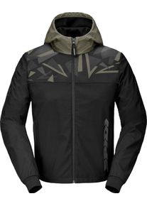 Spidi Hoodie Evo Sport, stoffen jas , kleur: Zwart/Olijf/Grijs , maat: S