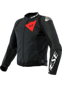 Dainese Sportiva, leren jack , kleur: Mat-Zwart/Mat-Zwart , maat: 58
