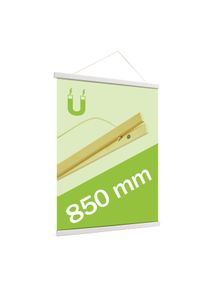 Houten posterstrips/posterhangers, met ophangkoord en magneetsluiting 850 mm | wit, dennenhout