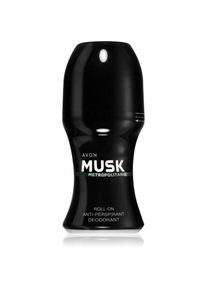 Avon Musk+ Metropolitano deodorante antitraspirante roll-on per uomo 50 ml