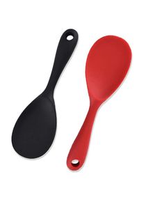 Set de 2 cuillères à soupe en silicone, cuillères à soupe de riz, cuillères à soupe de cuisson, cuillères à soupe en silicone antiadhésif pour la