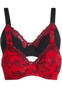 Reggiseno con ferretto e cotone biologico (pacco da 2) - Rosso - Taglia 85D - bonprix