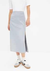 Gonna midi in satin - Grigio - Taglia 52 - bonprix
