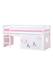 Hoppekids Hochbett »ECO Dream, Kinderbett, Spielbett, Halbhohes Bett aus Massivholz«, inkl. Vorhang-Set Creator, Bettgrösse & Matratze wählbar