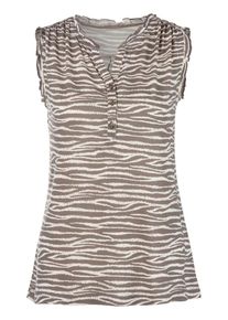 Lascana Top Damen taupe / weiß Größe XL