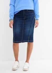 High-waist stretch rok met comfortband - blauw - maat 38 - met katoen - bonprix