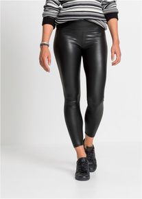 Thermo legging - zwart - maat 32/34 (XS) - imitatieleer - bonprix