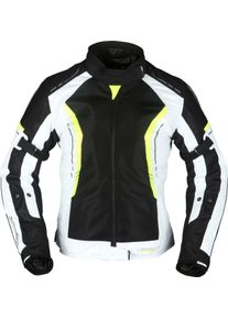 Modeka Khao Air, textile jacket waterproof women , color: Black/Light Grey/Neon-Yellow , size: 34