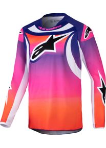 Alpinestars Racer Wurx, camisola jovem , cor: Lilás/Cor-De-Laranja/Branco , tamanho: L