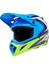 Bell MX-9 MIPS Jackal, motocross helmet , color: Light Blue/Blue/White/Neon-Green , size: XL