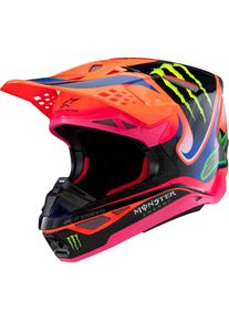 Alpinestars Supertech S-M10 Deegan Monster, casque de motocross , couleur: Mauve/Orange/Noir , taille: XS