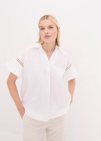 Tunika med prydnadsbård - vit - storlek 44 - bonprix