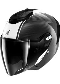 SHARK RS Jet Carbon Skin, jethelm , kleur: Zwart/Wit , maat: S