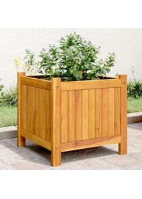 Decdeal Jardinière avec doublure 42x42x40 cm bois massif d'acacia