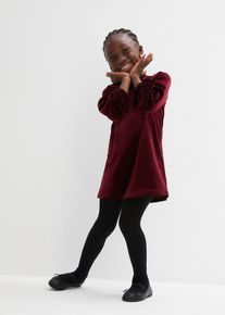 Abito in velluto con volant, Rosso, Taglia 116/122, bonprix