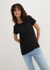 Lot de 5 T-shirts col rond - noir - taille 58/60 (3XL) avec coton - bonprix