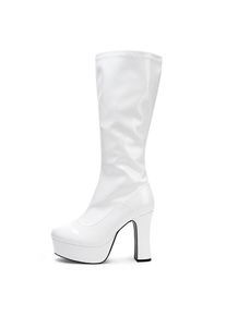 Pleaser Bottes à plateau blanches avec fermeture éclair