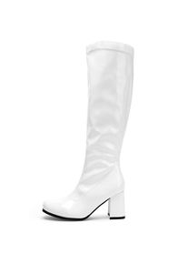 Pleaser Bottes rétro en vinyle stretch blanc