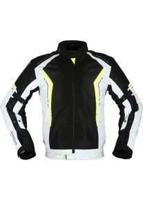 Modeka Khao Air, textile jacket waterproof , color: Black/Light Grey/Neon-Yellow , size: XL