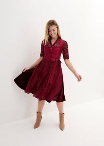 Dirndl met schort met borduursel (2-dlg. set) - rood - maat 40 - bonprix