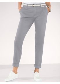 Dames Boyfriend-broek met ceintuurlussen in grijs ,maat 19, WITT, 96% Katoen, 4% Elastan