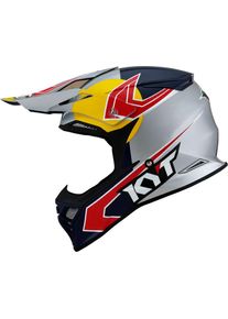 KYT Skyhawk Taddy Replica, kruishelm , kleur: grijs/blauw/rood , maat: M