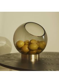 AYTM Vase Globe, Ø 17 cm, bernstein / gold, Glas, Edelstahl