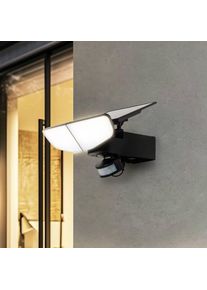 LINDBY LED-Solarwandleuchte Naelin, schwarz, Sensor, IP44