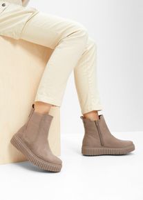 Chelseaboots med bekv&auml;m vidd fr&aring;n Jana - brun - storlek 42 - bonprix