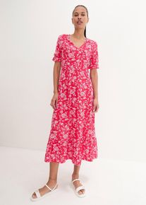 Jerseykjole i lett viskose, rød, størrelse 48/50 (XL), bonprix