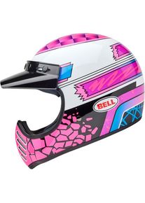 Bell Moto-3 Deathspray, motocross helmet , color: White/Pink/Black/Light Blue/Pink/White , size: S