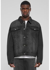 Urban Classics - Heavy Ounce Boxy Denim Black Washed - Kurtka jeansowa - czarny - S - 100% bawełna,Dżinsowa