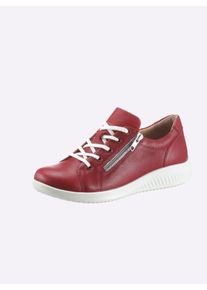 Jomos Dames veterschoen in rood ,maat 36, Witt, 100% Glad leer