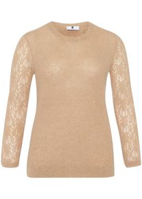 Emilia Lay - Trui met ronde hals, beige, Maat 40, synthetische vezel