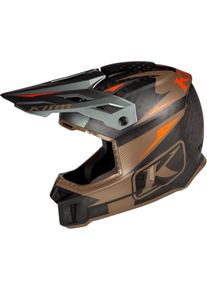 Klim F3 Carbon Pro, enduro helm , kleur: Mat Zwart/Bruin/Oranje , maat: L