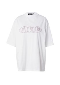 Love Scars Koszulka oversize dla kobiet fioletowy / biały Rozmiar XS