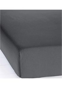 Hoeslaken van flanel - grijs - maat 180x220 cm - 100% katoen - bonprix