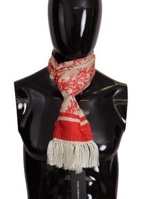 Dolce & Gabbana Dolce &amp;amp; Gabbana Elegant Silk Men&apos;s Scarf Wrap - Red Coral Print